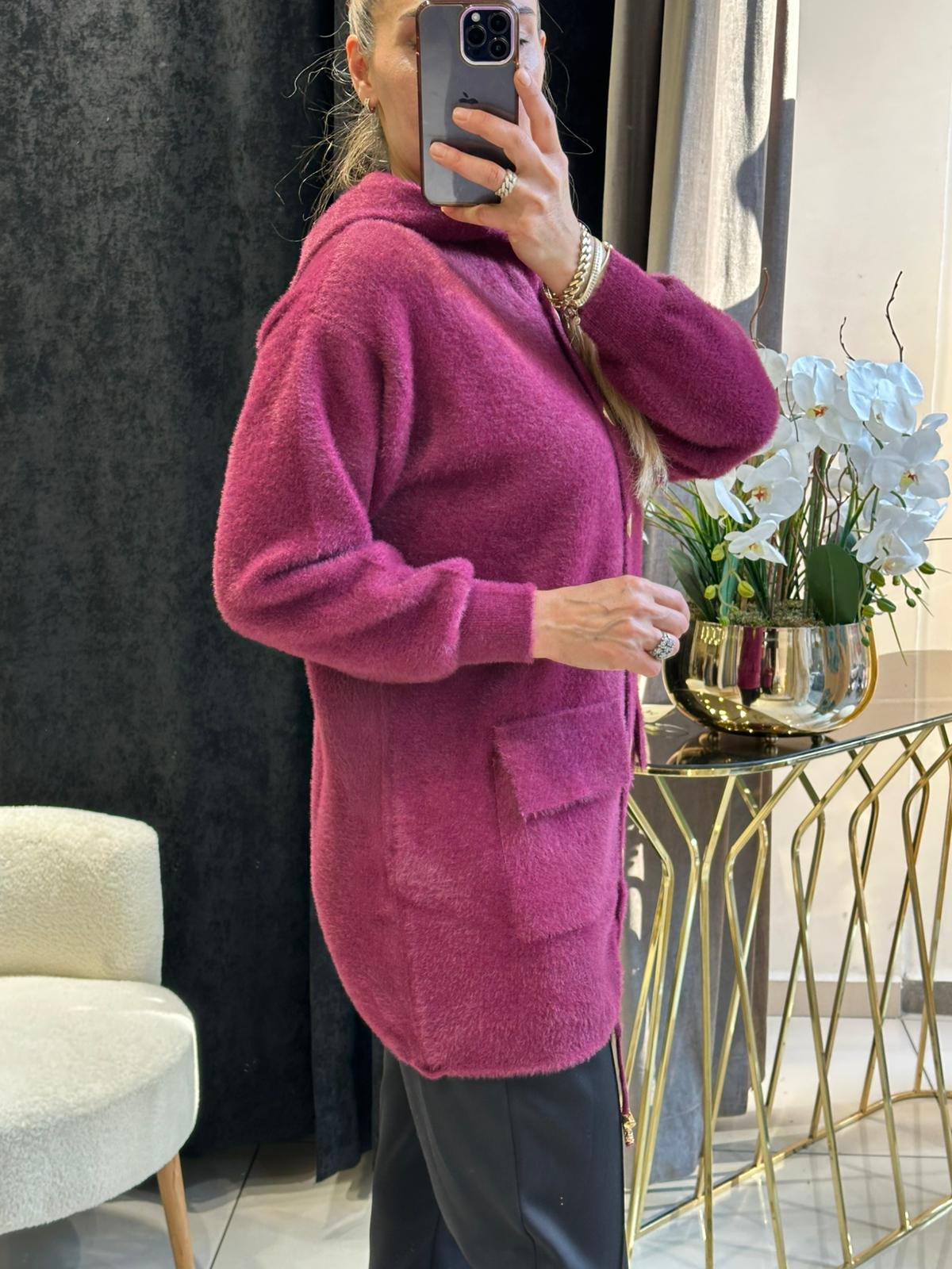 KILL İPLİK GOLD METAL DÜĞME DETAYLI HIRKA  - MÜRDÜM