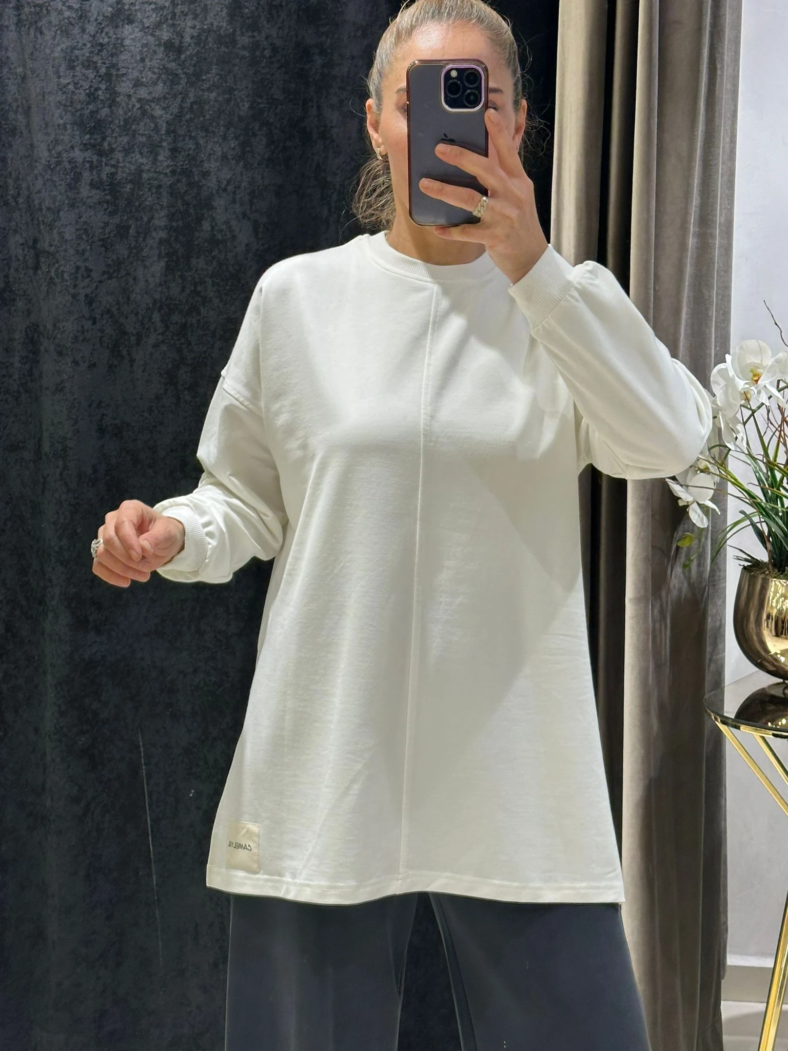 BEYZİK İKİ İPLİK PENYE TUNİK  - EKRU