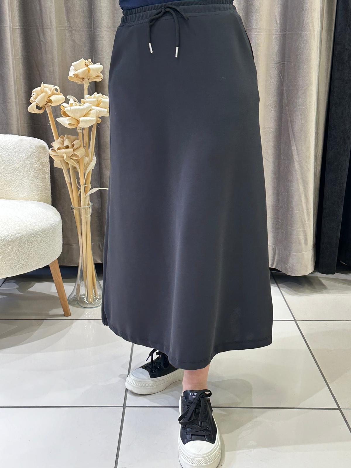 OYSHO KUMAŞ ALTKISMI LASTİK DETAYLI ÇAN ETEK