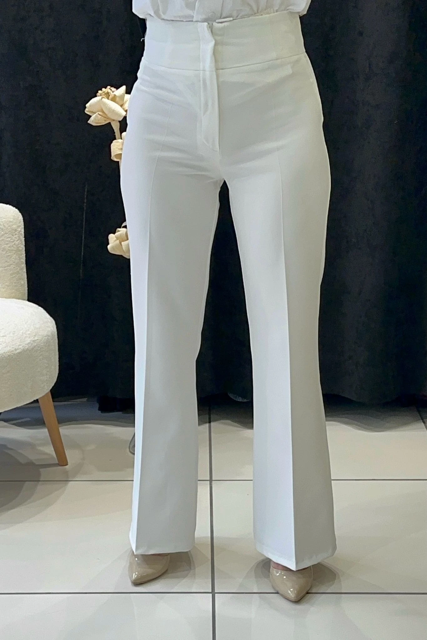 YÜKSEK BEL KALIN KEMER İSPANYOLPAÇA PANTOLON