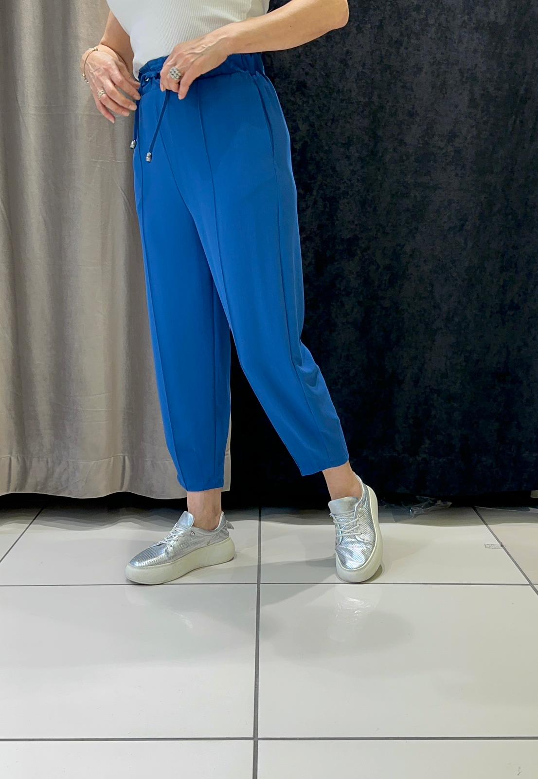 JOGUR PAÇA HELSİNKİ  BELİ LASTİKLİ PANTOLON - SAKS MAVİ