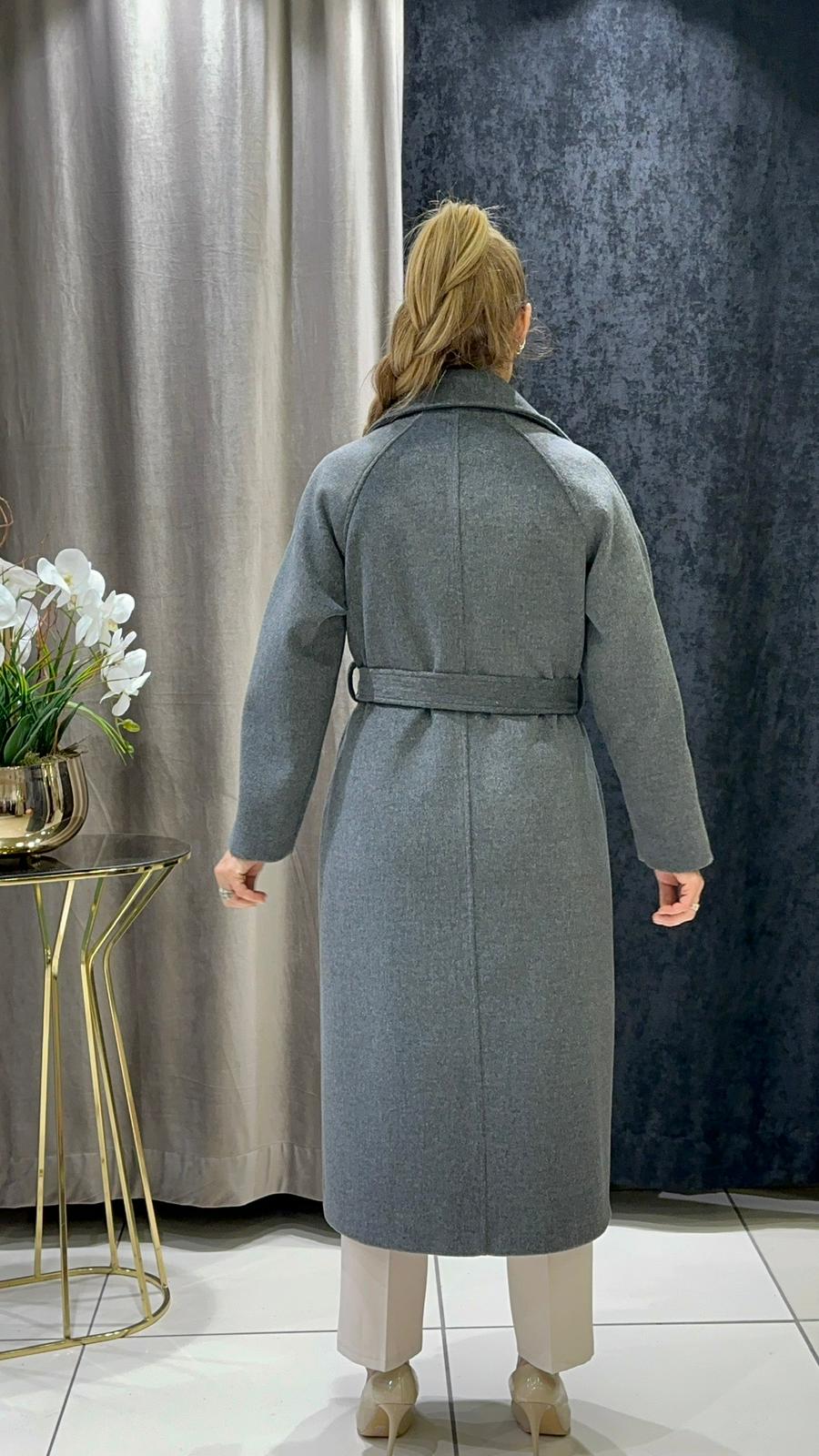 KAŞMİR KABAN KIMONO MODEL DÜĞMESİZ     - ANTRASİT