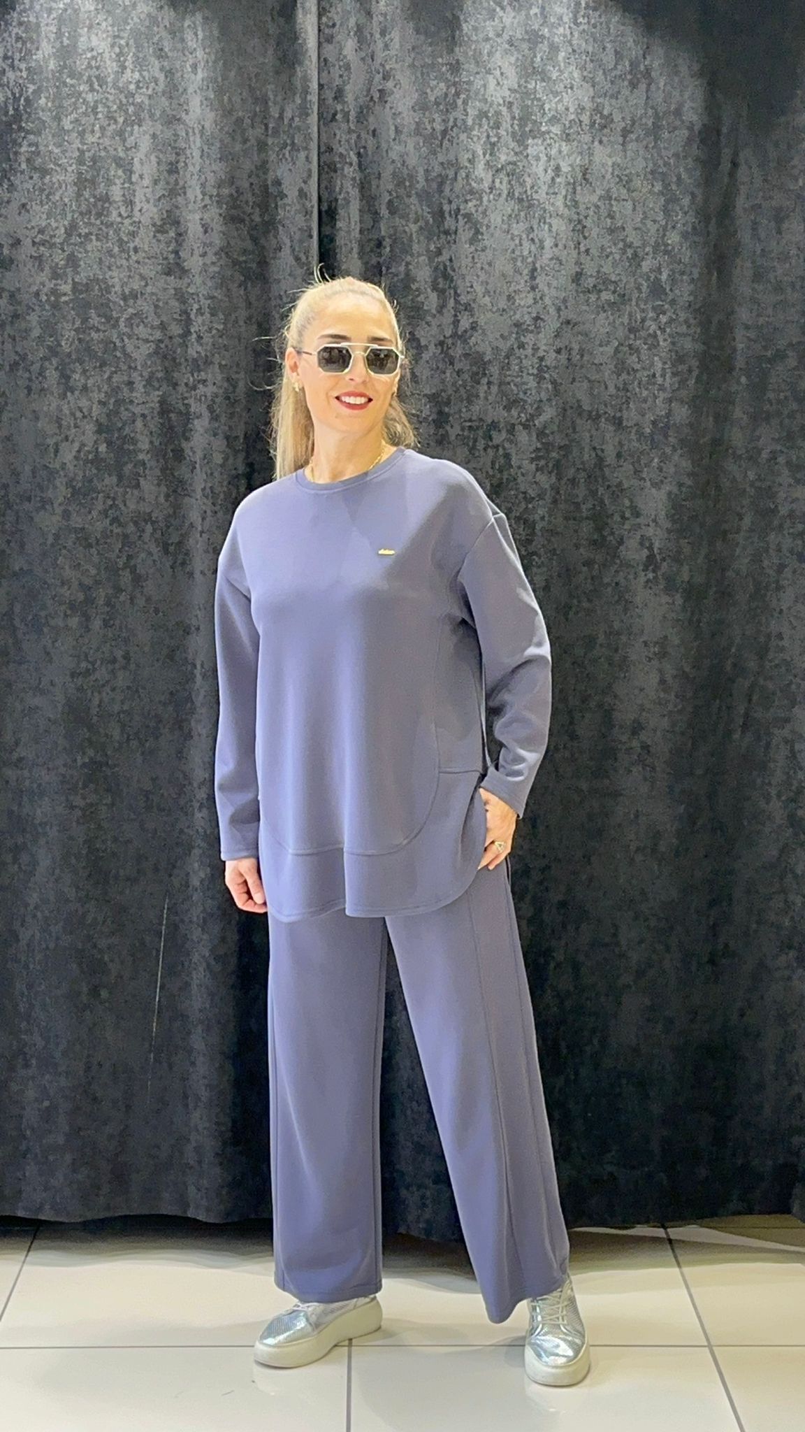 OYSHOO TAKIM PANTOLON BELİ LASTİKLİ VE CEPLİ  - ANTRASİT