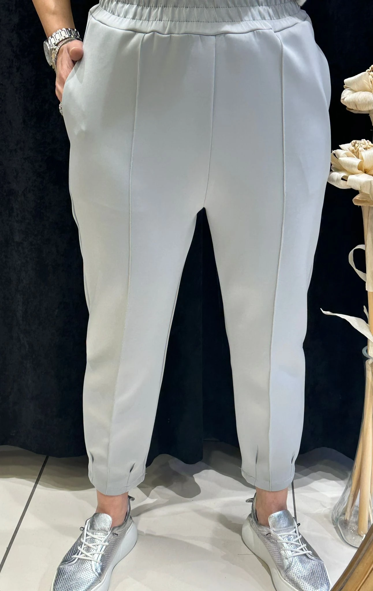 SUCUBA JOGUR BELİ LASTİKLİ PANTOLON - GRİ