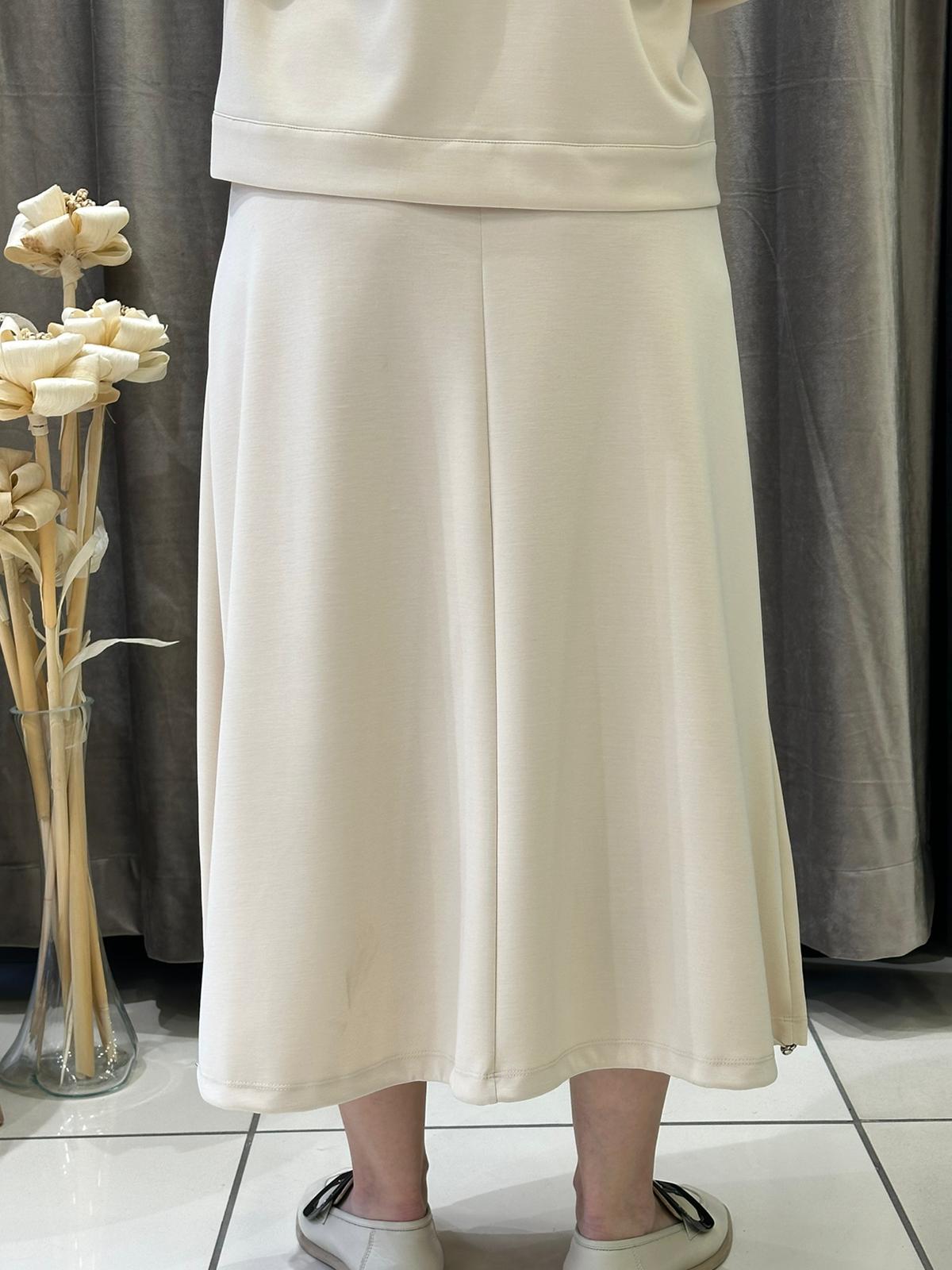 OYSHO KUMAŞ ALTKISMI LASTİK DETAYLI ÇAN ETEK - TAŞ