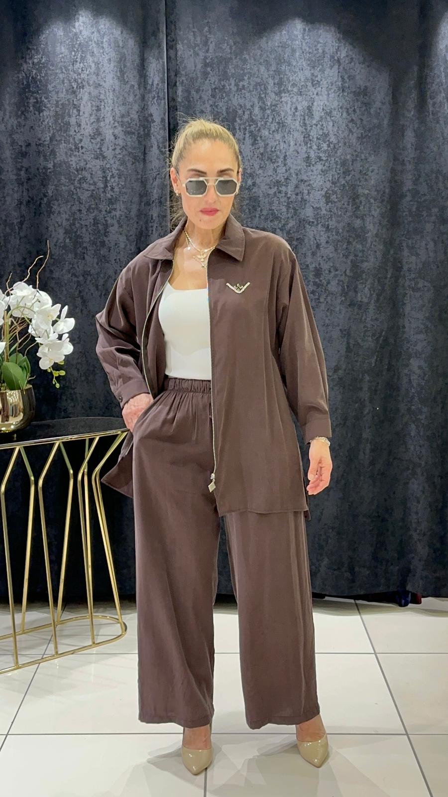 TENSEL QUPRA TAKIM BAMBIR KAPLI PANTOLONLU