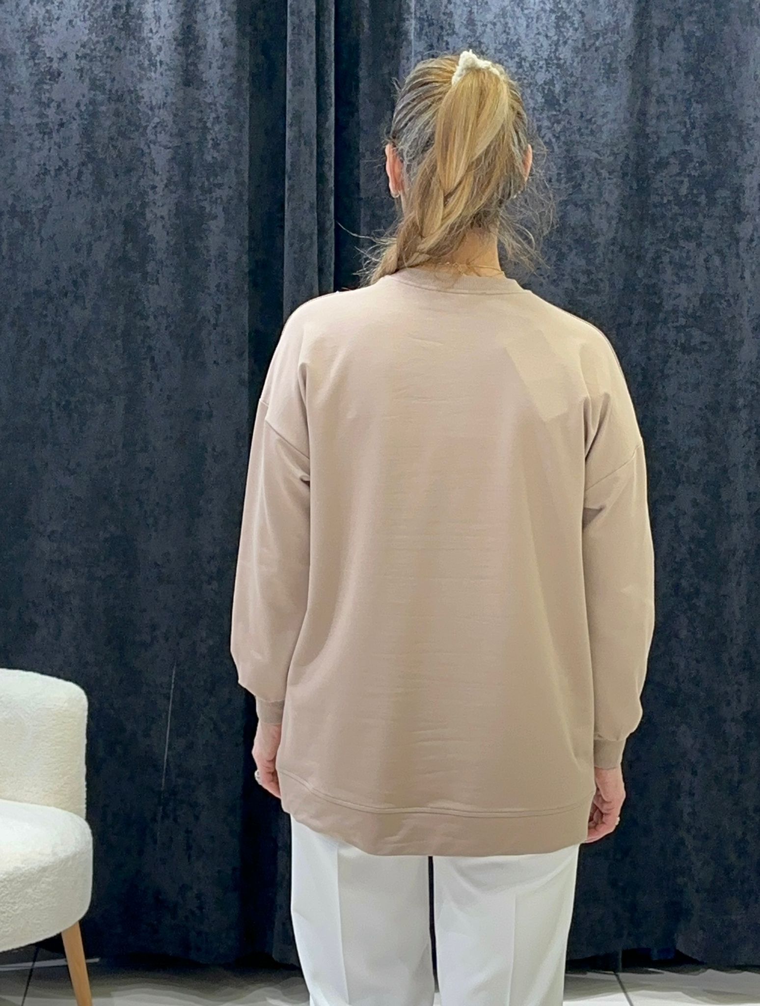 KUDALE VE İNCİ DETAY İKİ İPLİK PENYE TUNİK 