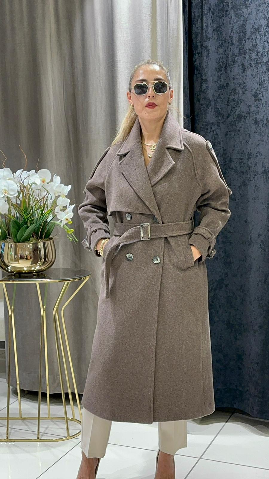 KAŞMİR KABAN APOLET VE PELERİN DETAY MODEL  - KAHVE