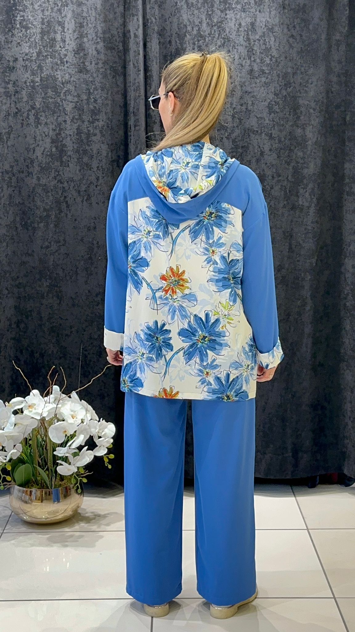 BAMBIR KAP KAPİŞON VE ARKA DESENLİ PANTOLON TAKIM