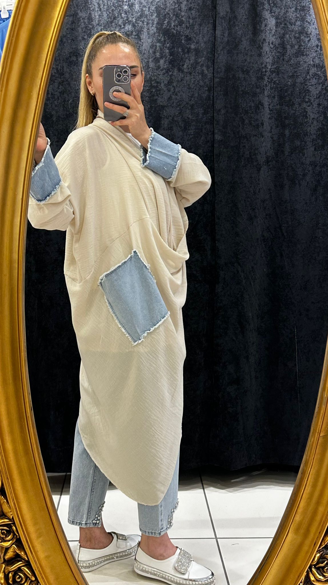 CEPLER KOT GARNİ DETAY TUNİK KAP - A.BEJ