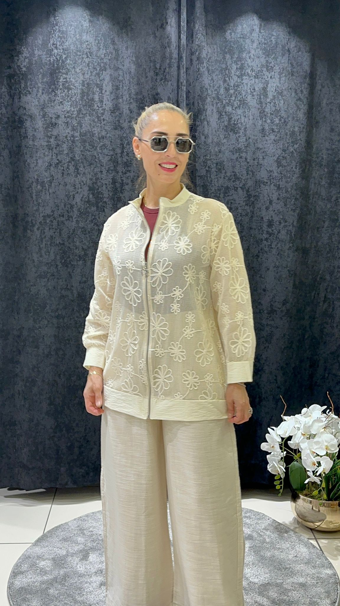 FİLE CEKET PAPATYA NAKIŞLI 