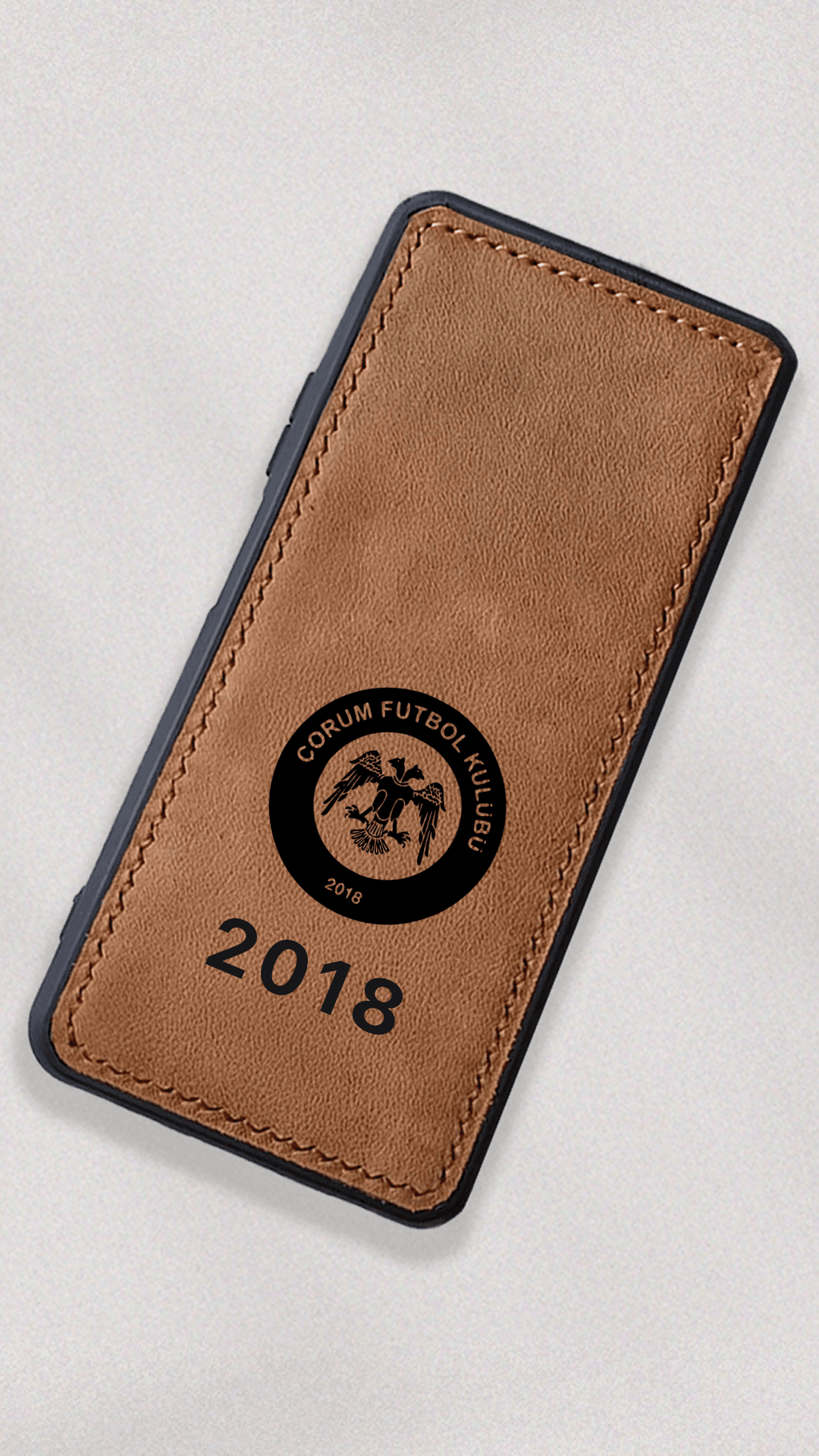 Çorumspor Logo Baskı Deri Telefon Kılıfı