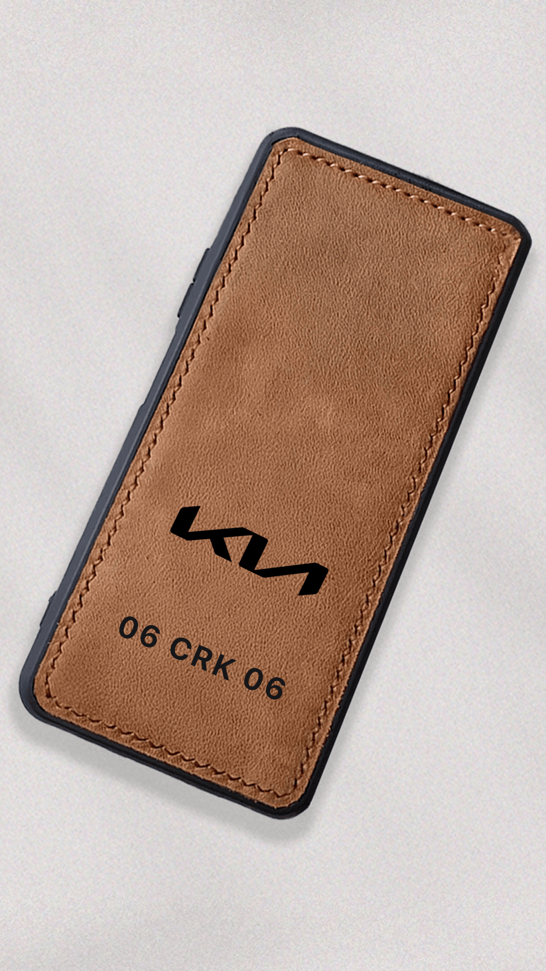 Kia Logo Baskılı Deri Telefon Kılıfı