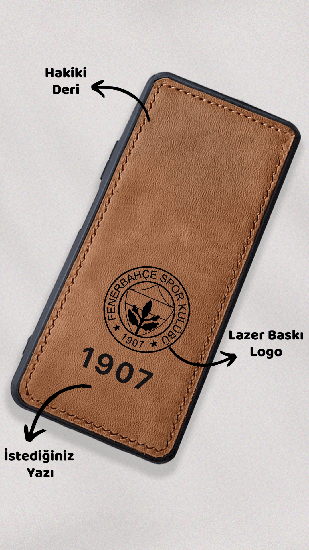 Fenerbahçe Logo Baskı Deri Telefon Kılıfı