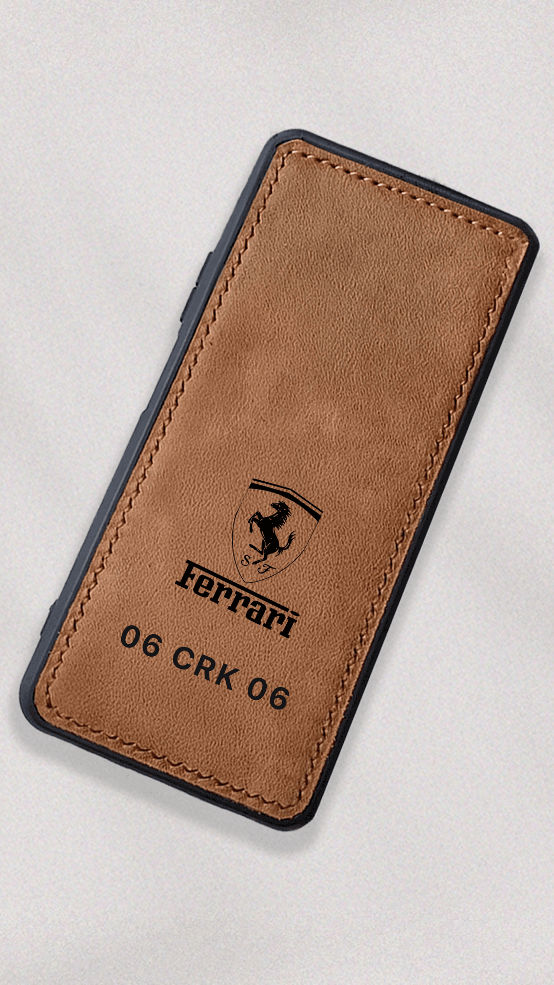 Ferrari Logo Baskılı Deri Telefon Kılıfı
