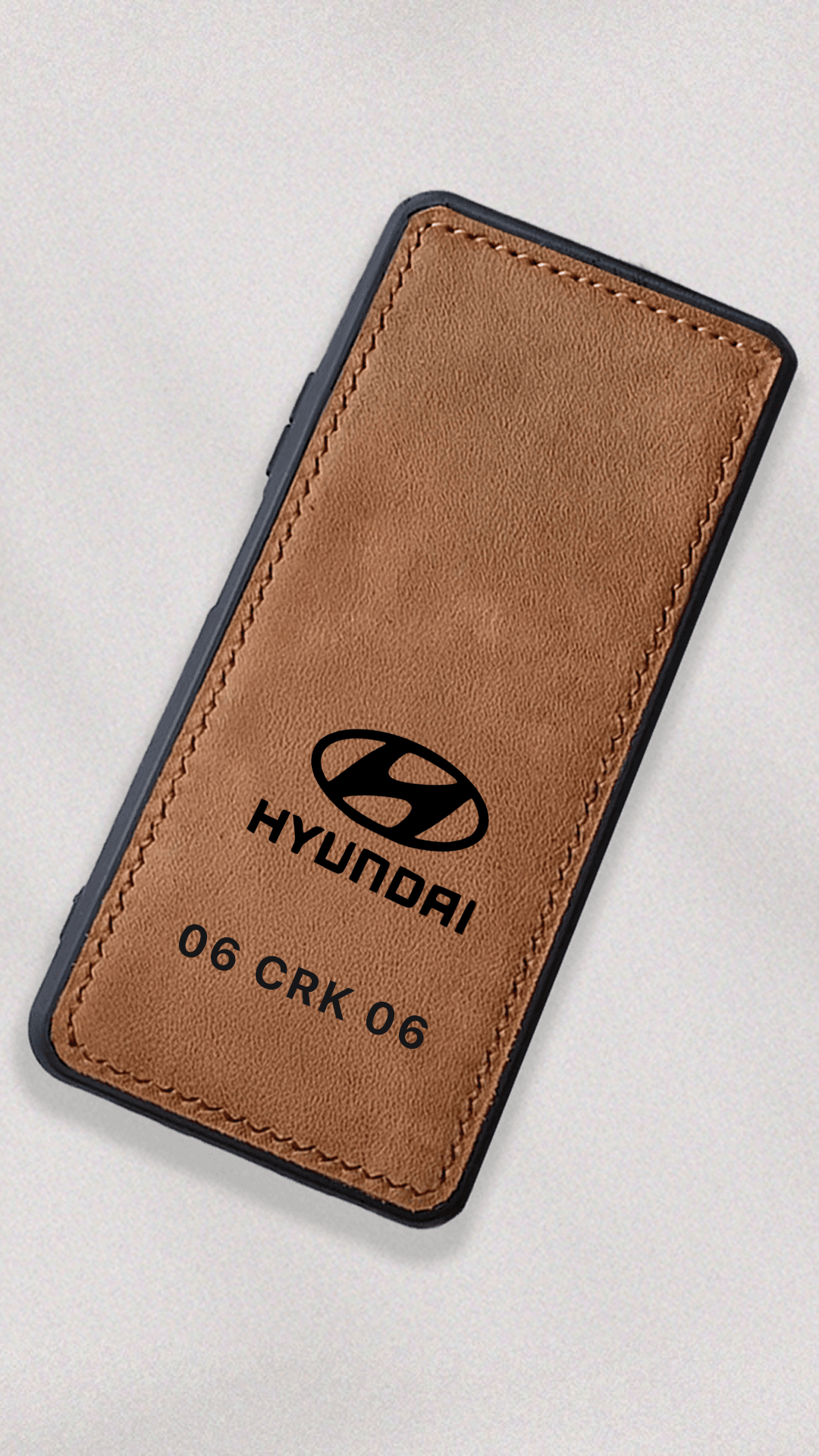 Hyundai Logo Baskılı Deri Telefon Kılıfı