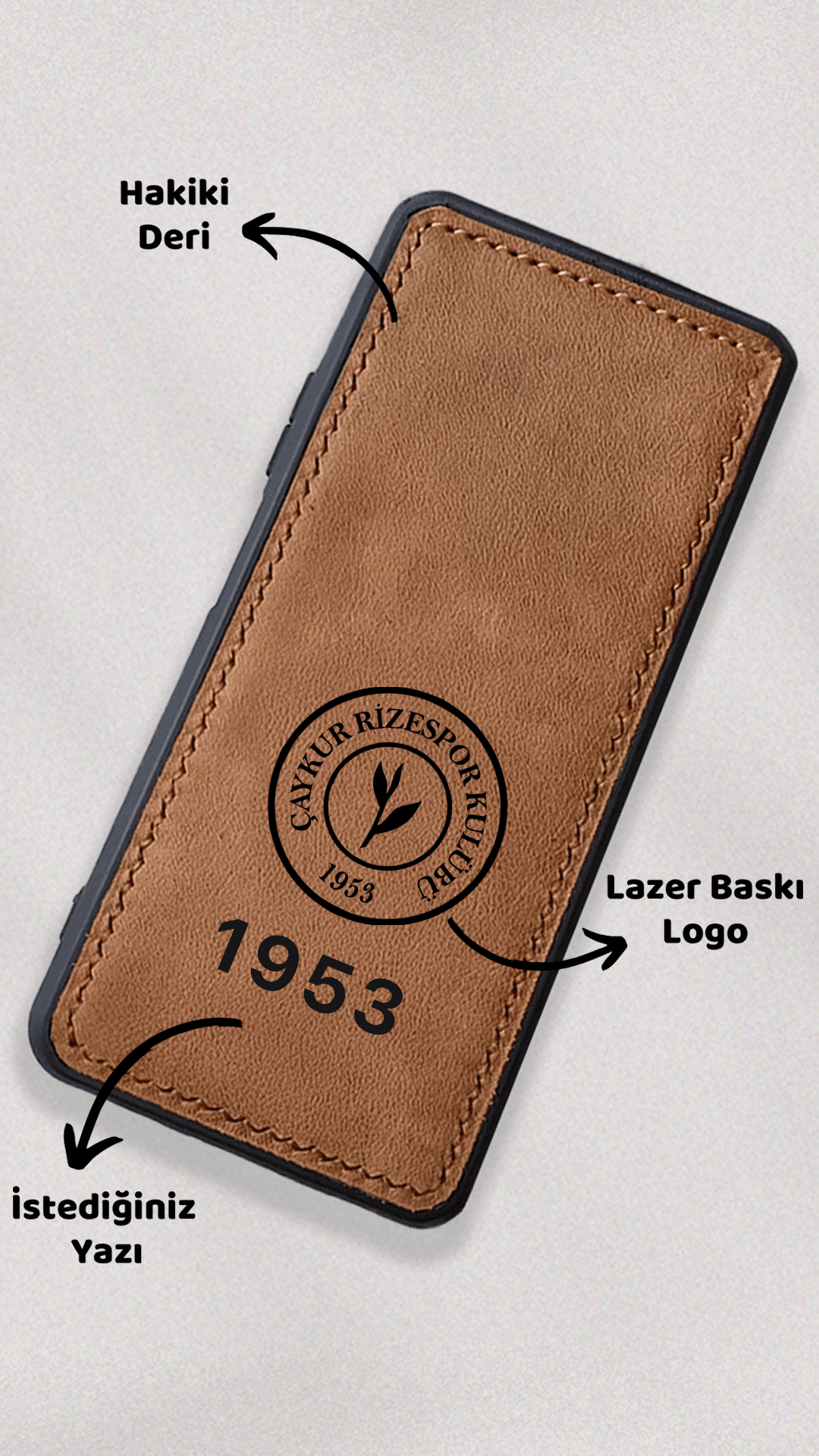 Rizespor Logo Baskı Deri Telefon Kılıfı