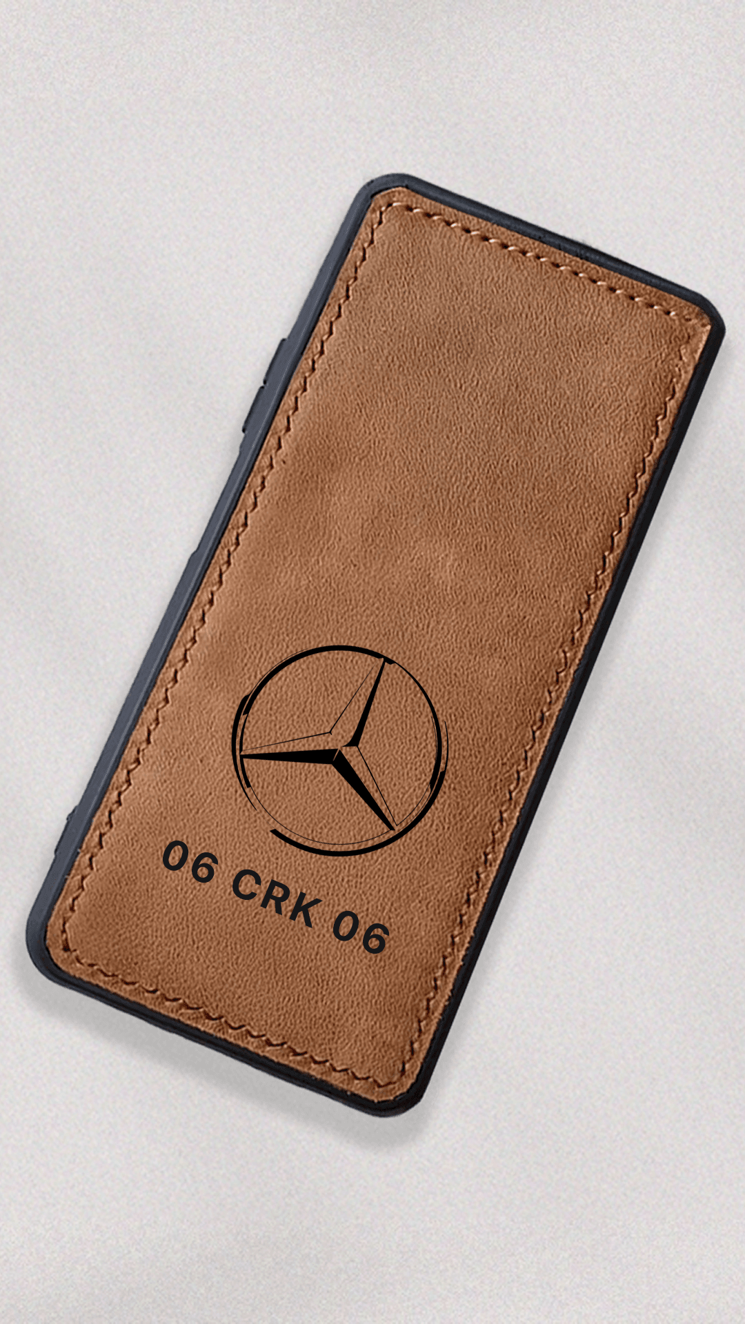 Mercedes Logo Baskılı Deri Telefon Kılıfı