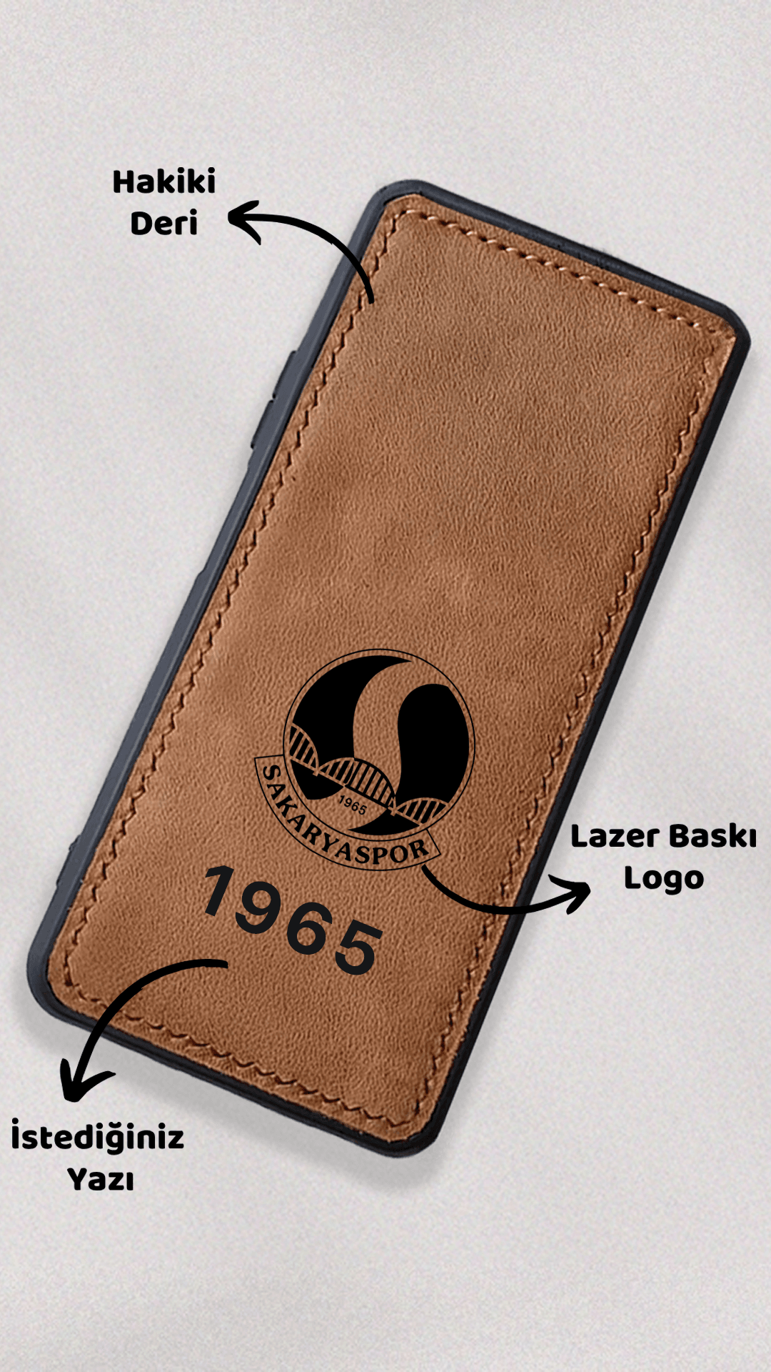 Sakaryaspor Logo Baskı Deri Telefon Kılıfı