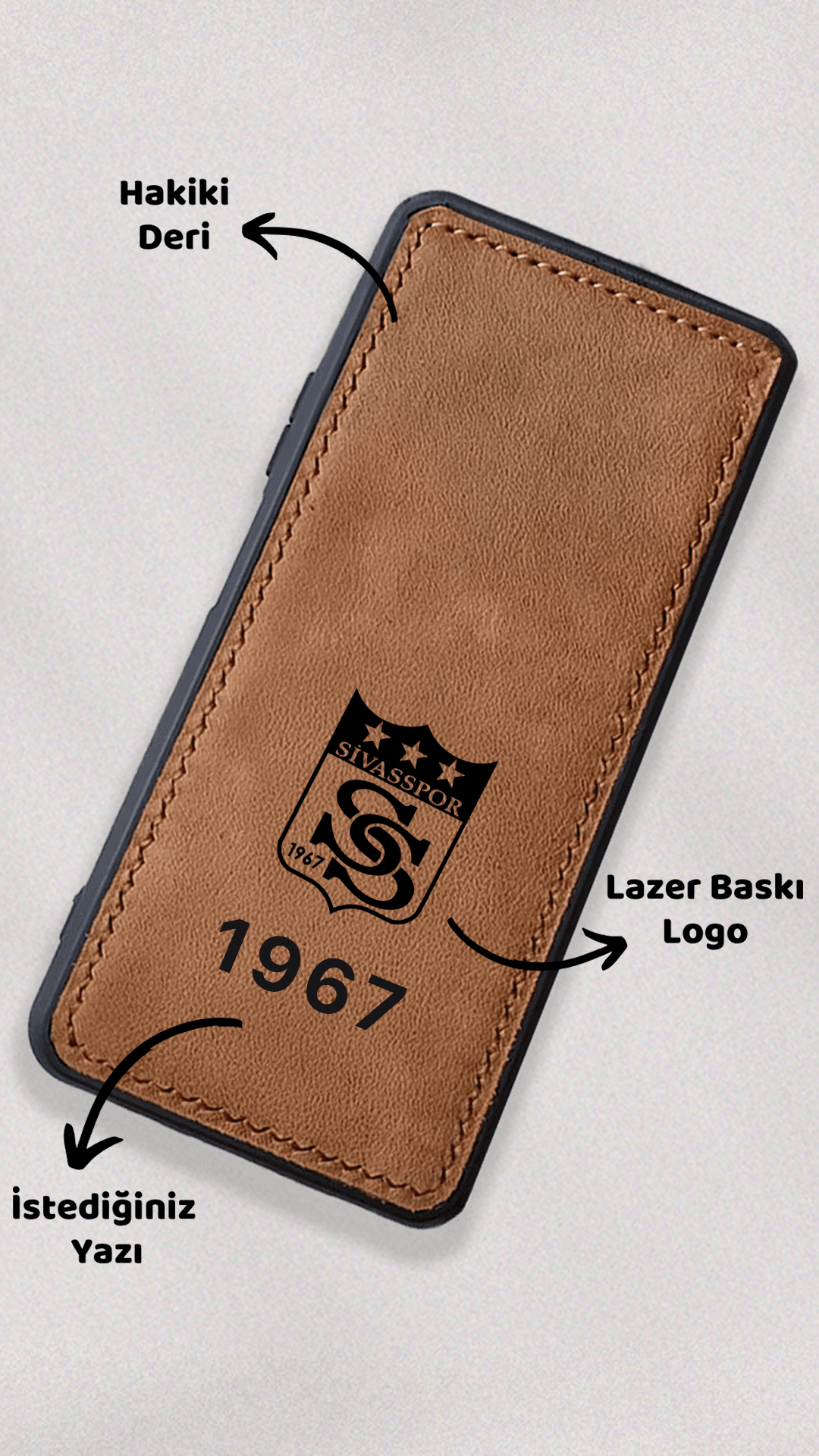 Sivasspor Logo Baskı Deri Telefon Kılıfı