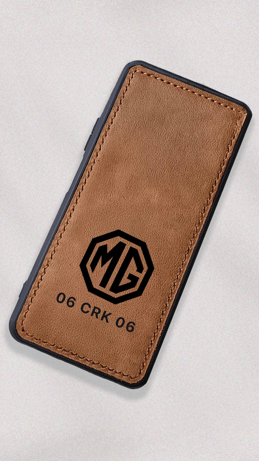 MG Logo Baskılı Deri Telefon Kılıfı