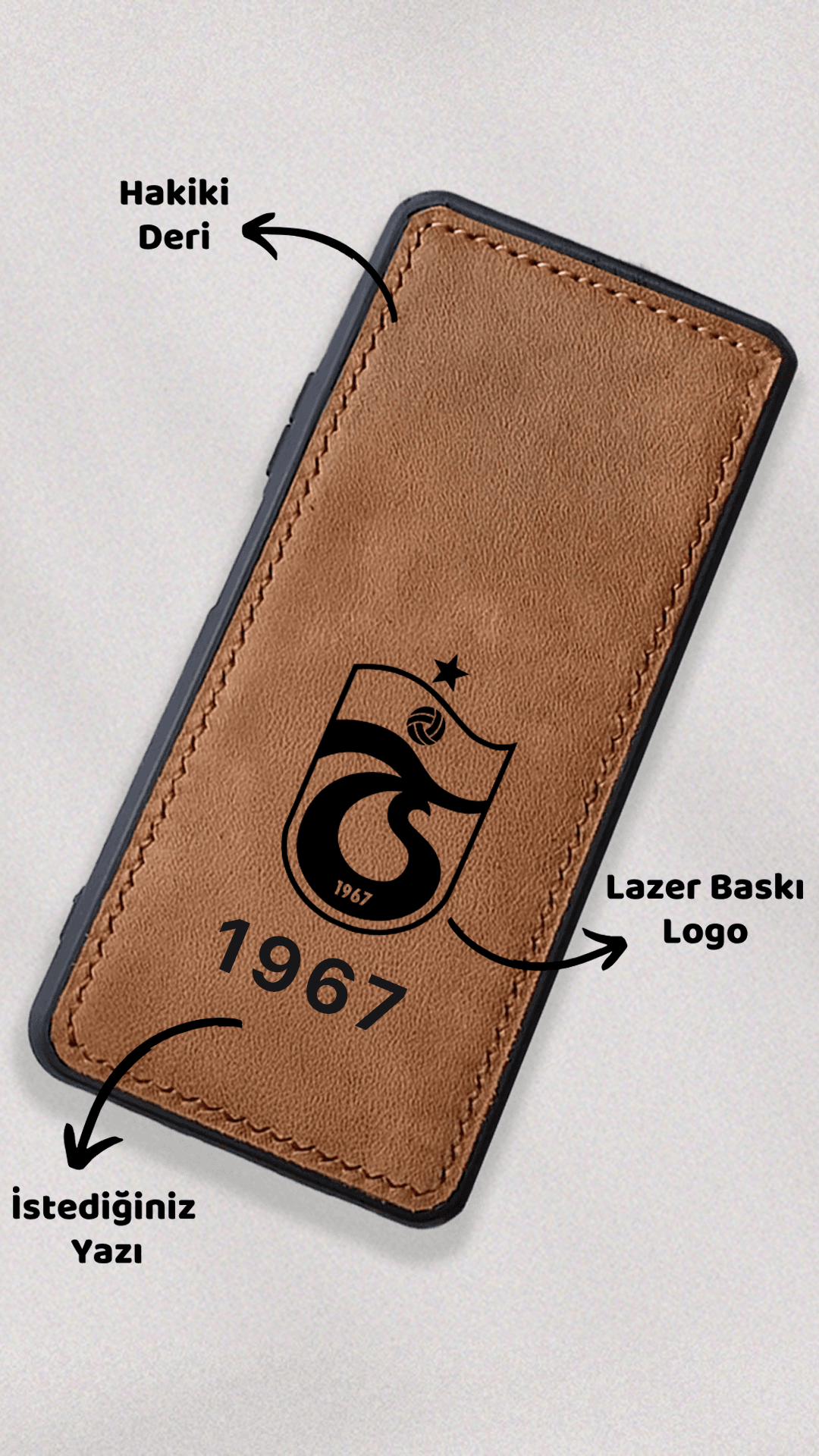 Trabzonspor Logo Baskı Deri Telefon Kılıfı