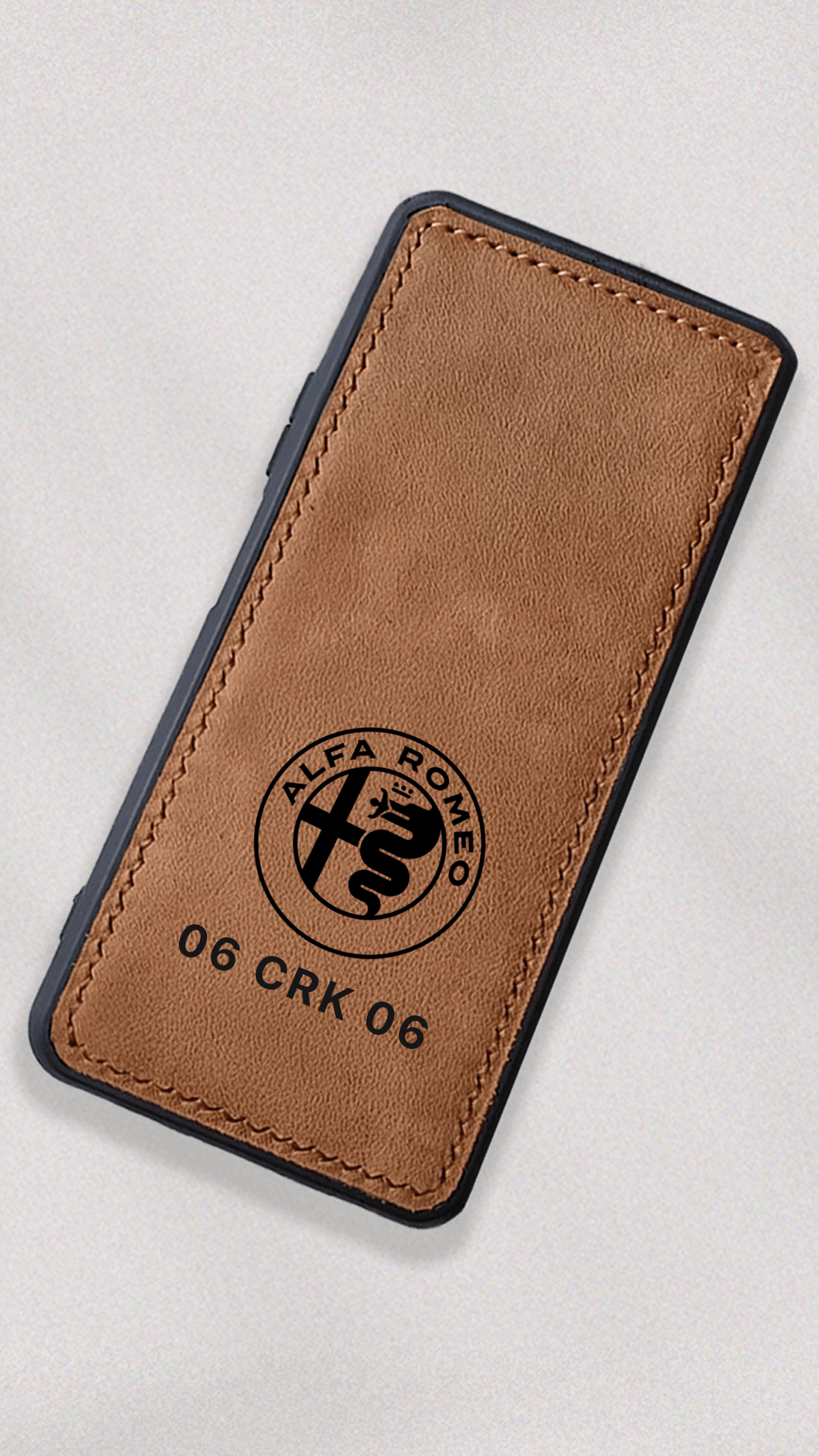 Alfa Romeo Logo Baskılı Deri Telefon Kılıfı