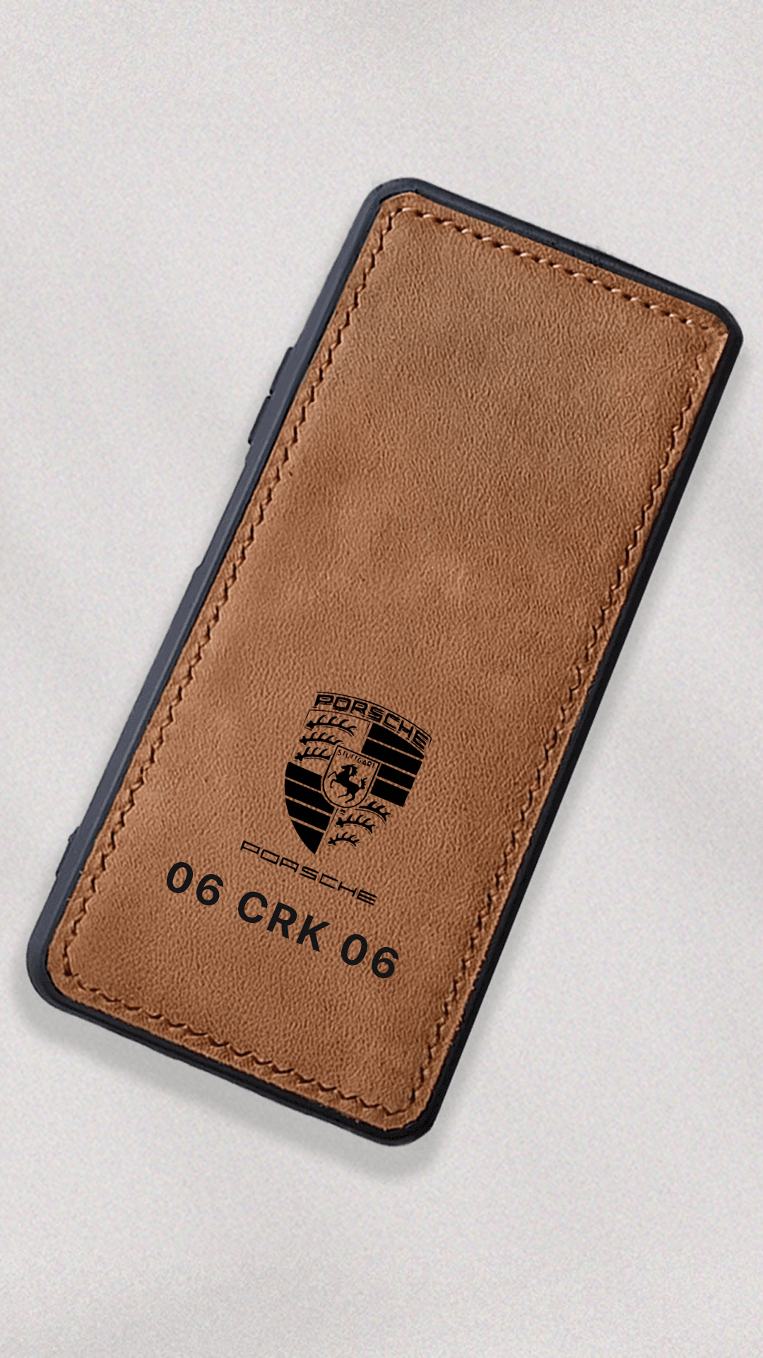 Porsche Logo Baskılı Deri Telefon Kılıfı