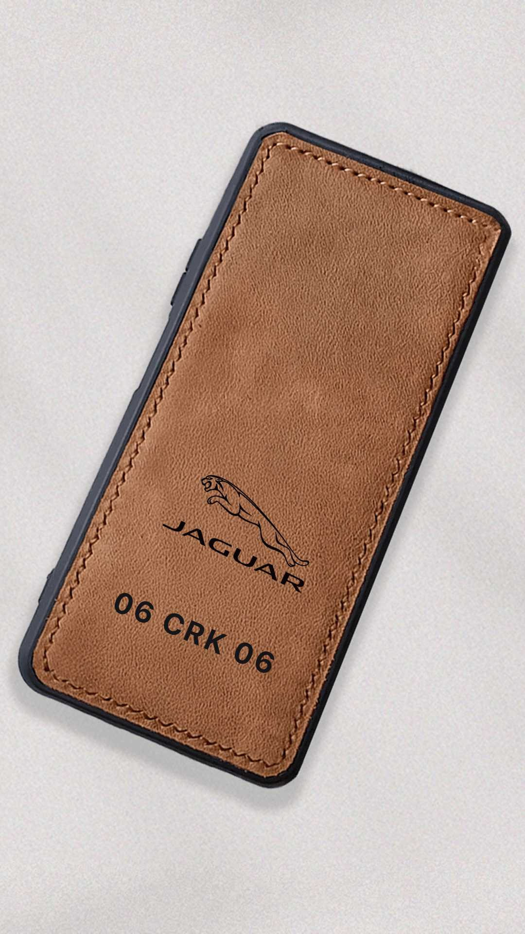 Jaguar Logo Baskılı Deri Telefon Kılıfı