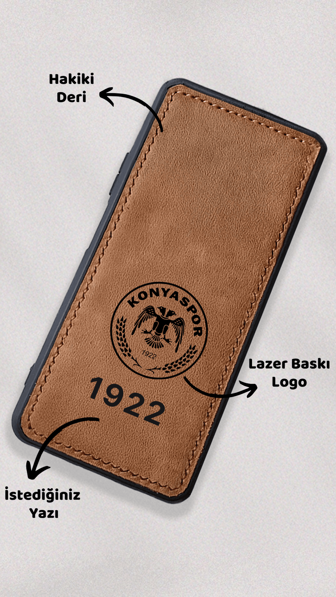 Konyaspor Logo Baskı Deri Telefon Kılıfı