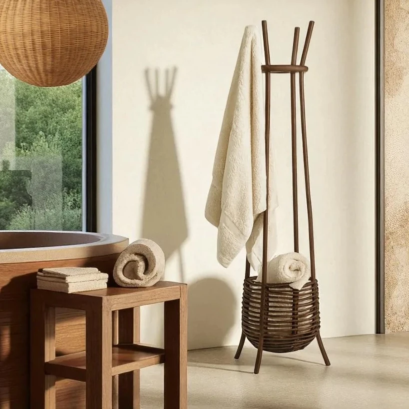 Chunk Sepetli Rattan Askılık