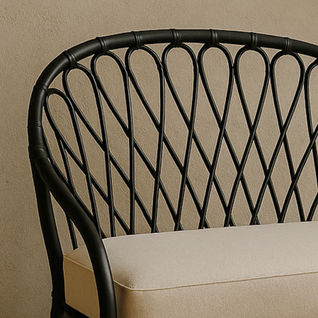 Niche Minderli Rattan Berjer - Koyu Kestane