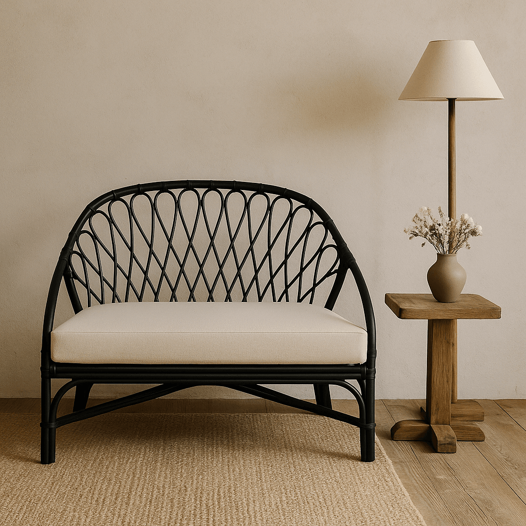 Niche Minderli Rattan Berjer - Siyah