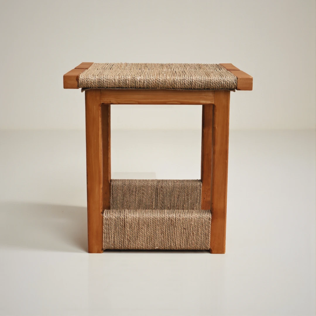 Picea Hasır Örgülü Ahşap Sehpa