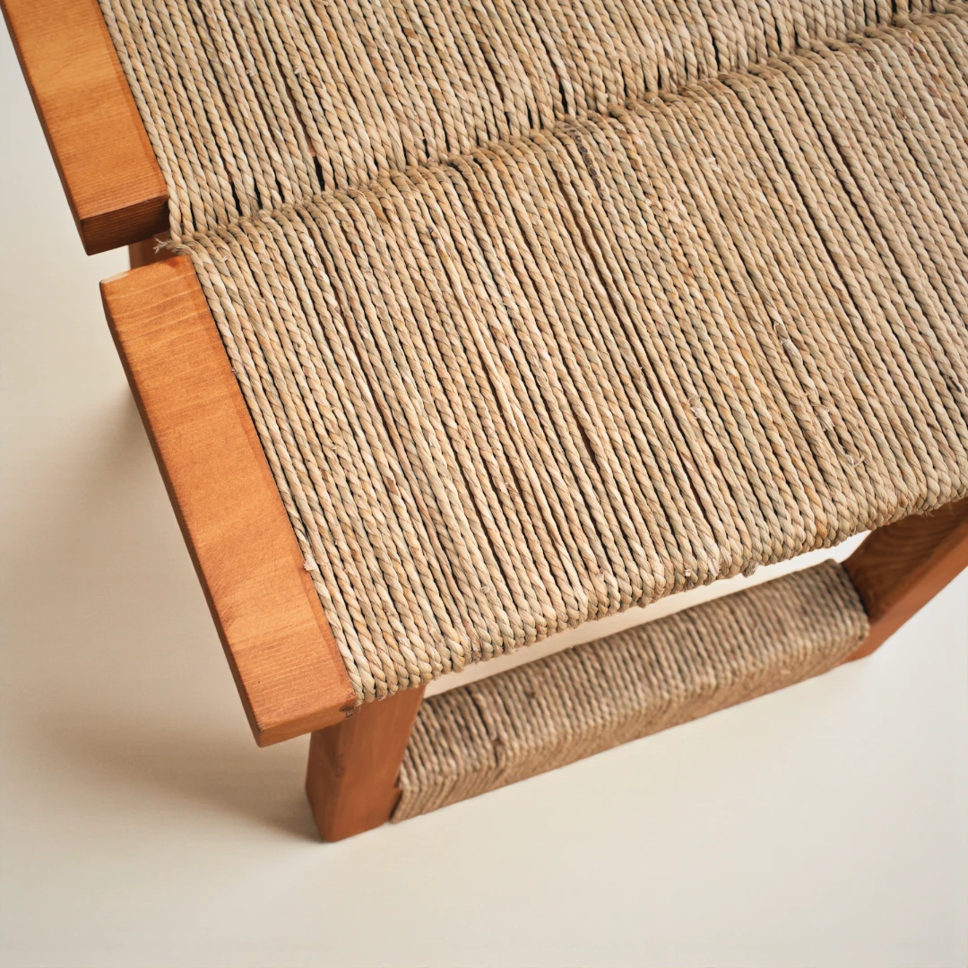 Picea Hasır Örgülü Ahşap Sehpa