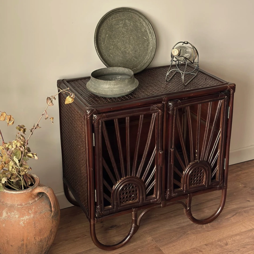 Hug Mini Rattan Konsol - Koyu Kestane