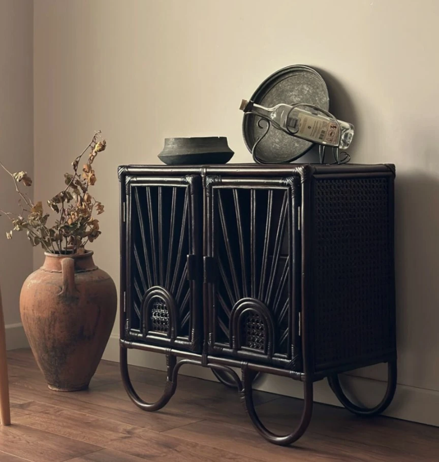 Motifli Antika Pirinç Tepsi