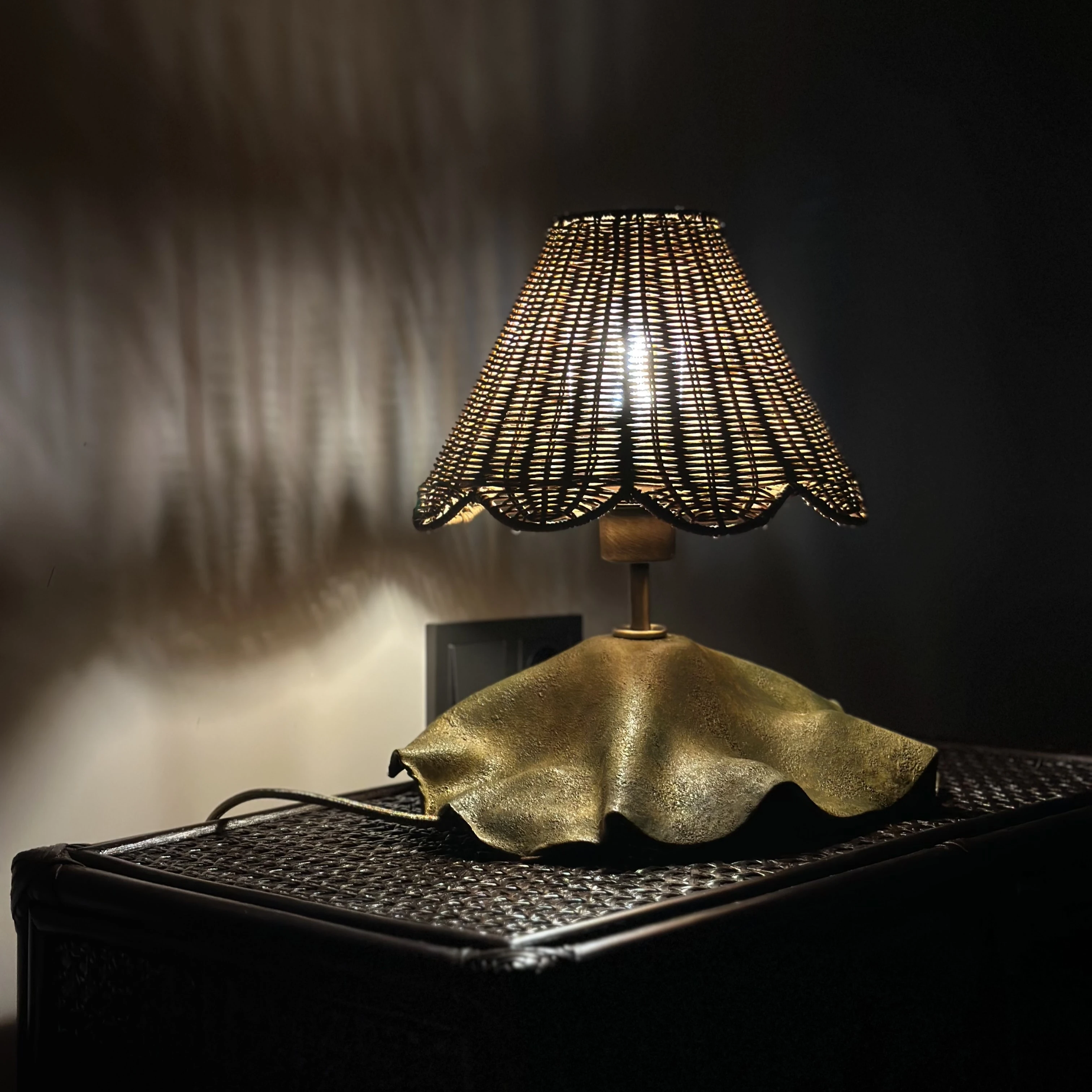 Verna Seramik Tabanlı Rattan Abajur