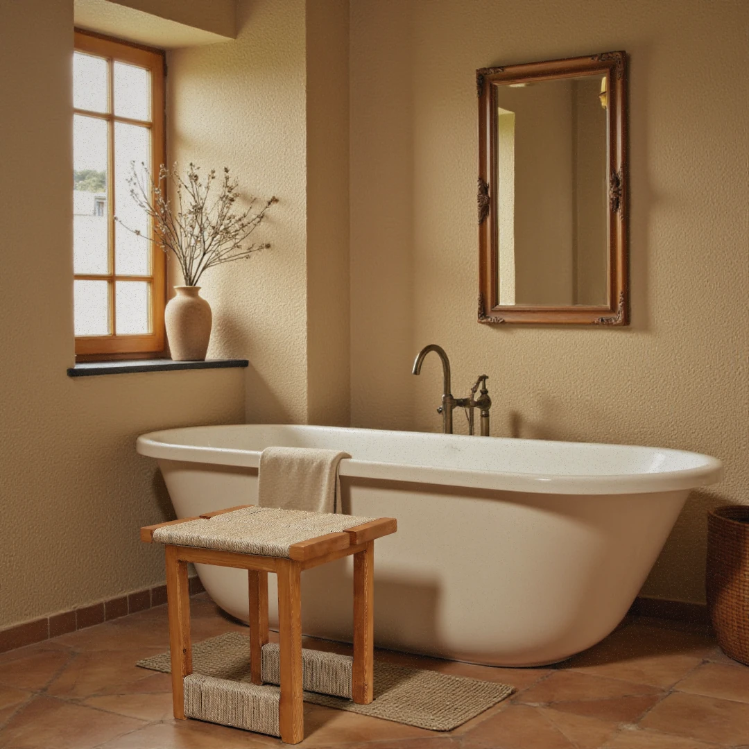 Picea Hasır Örgülü Ahşap Sehpa