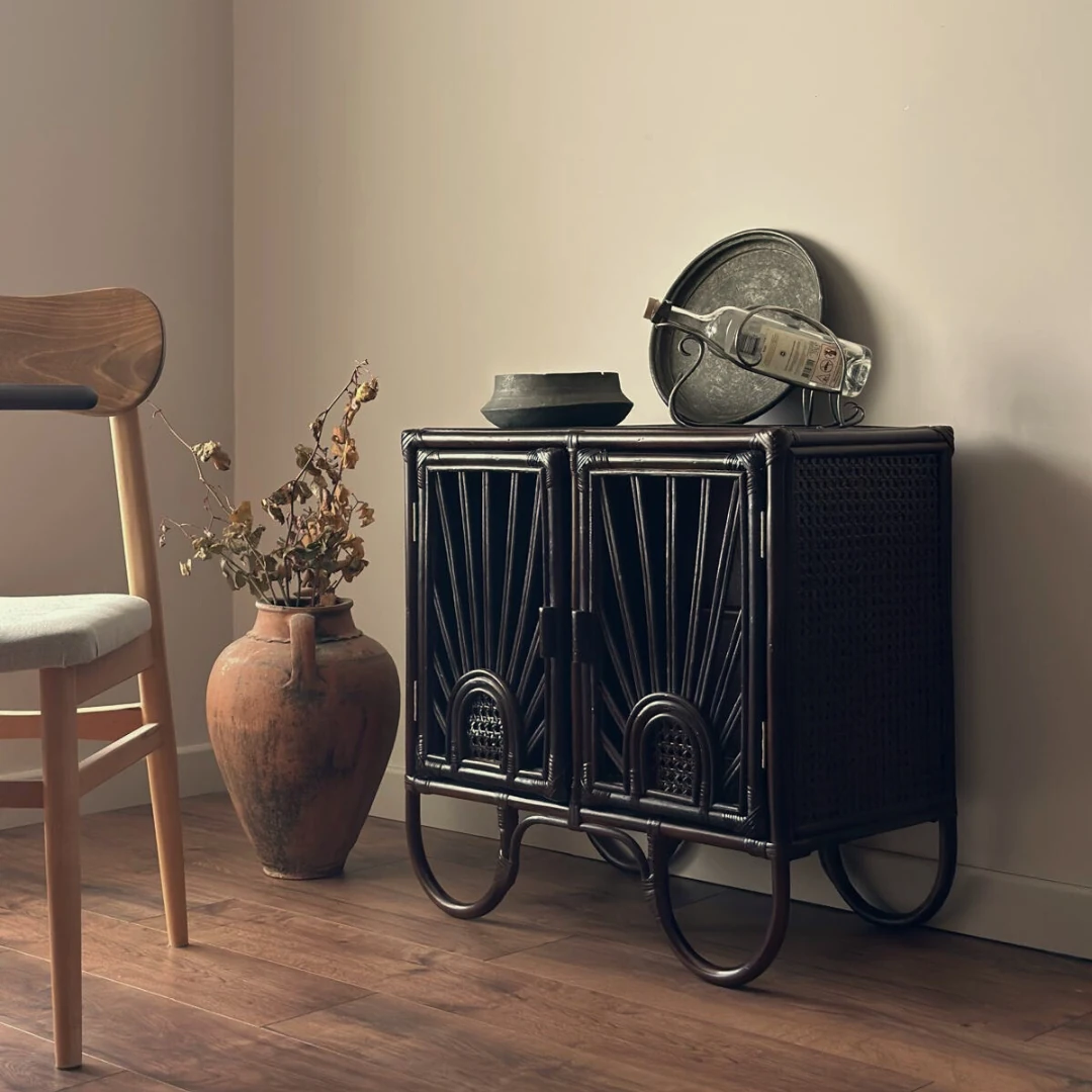 Hug Mini Rattan Konsol - Koyu Kestane