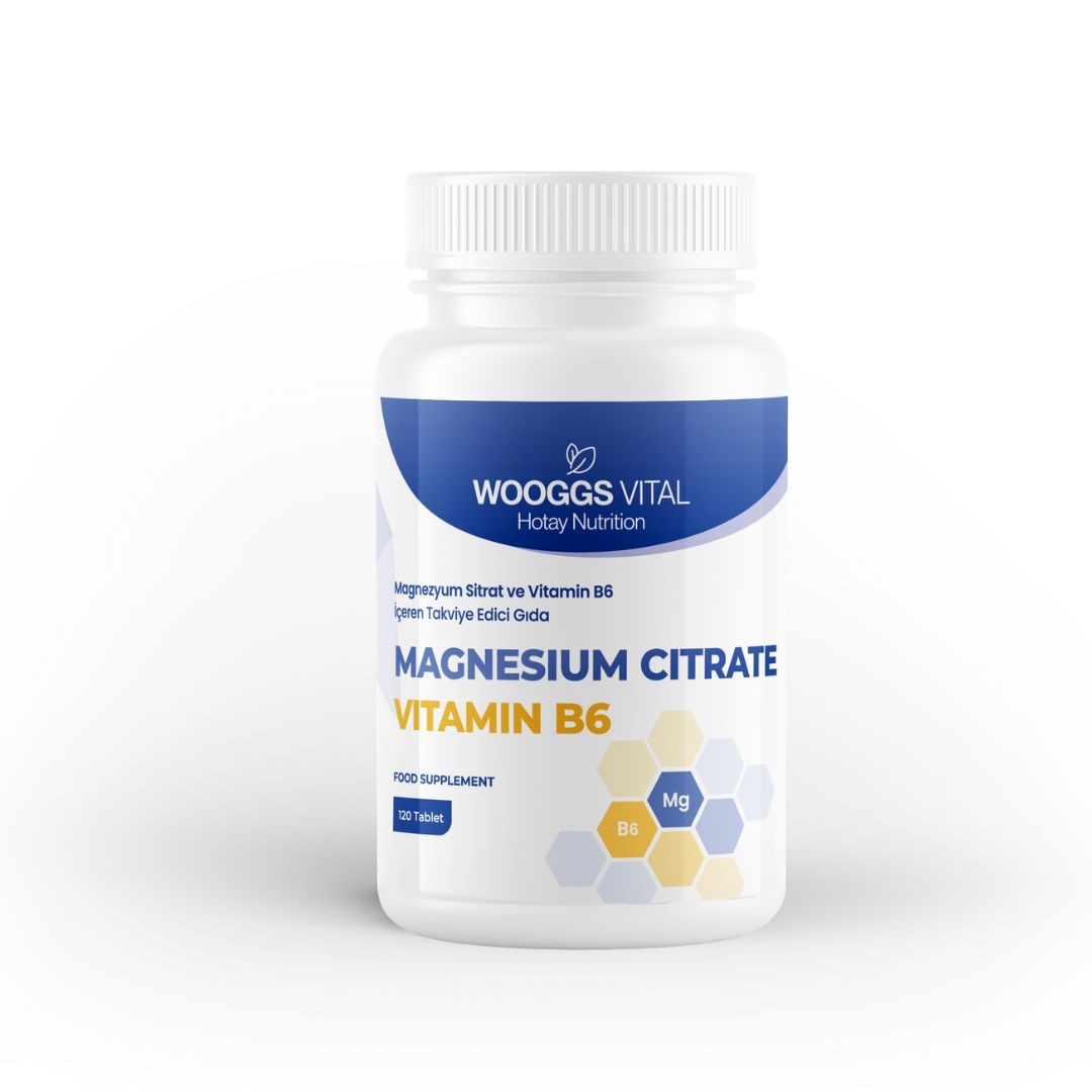 Wooggs Vital Magnesiyum Sitrat ve Vitamin B6 İçeren Takviye Edici Gıda 120 Tablet