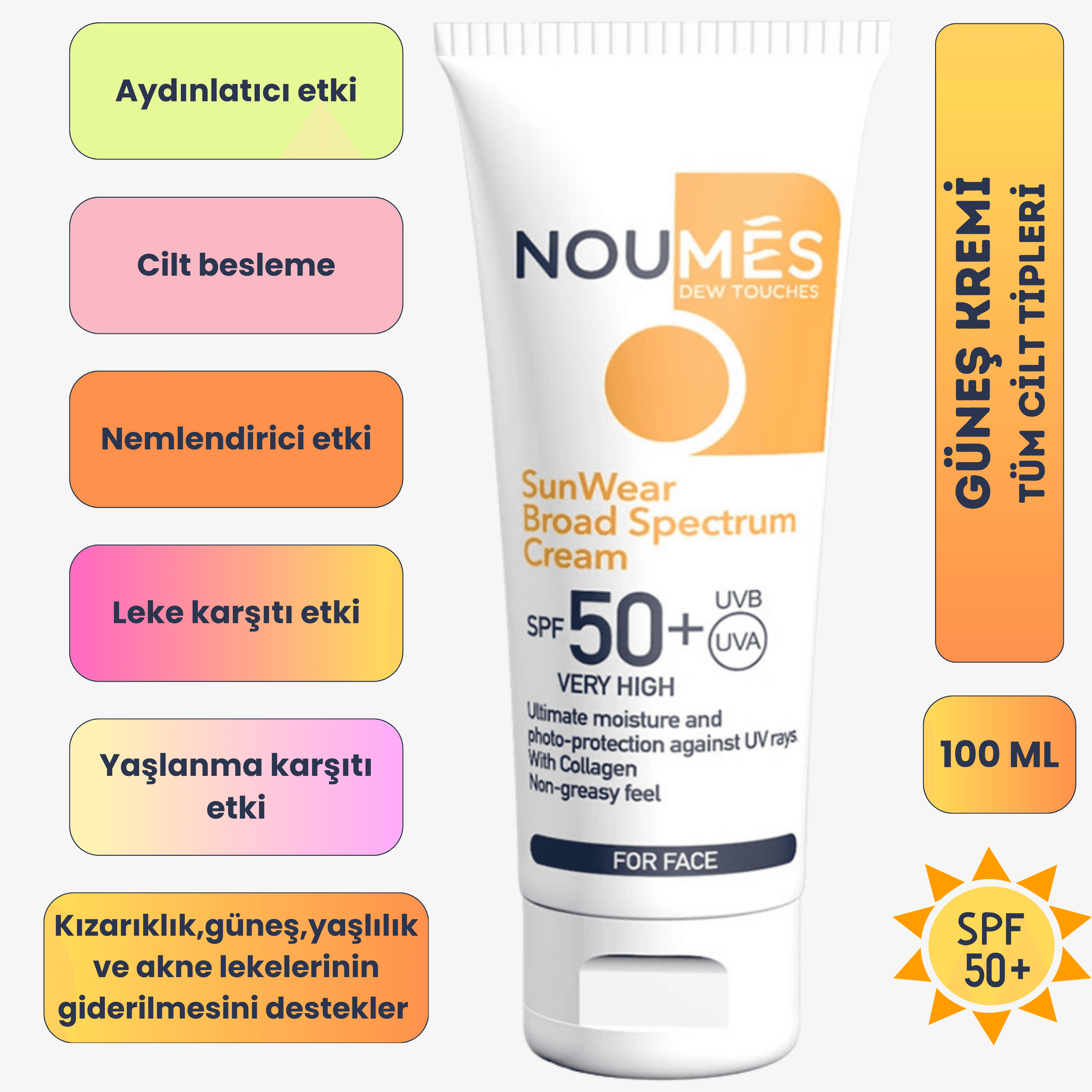 Noumes Yüz Güneş Kremi 100 Ml