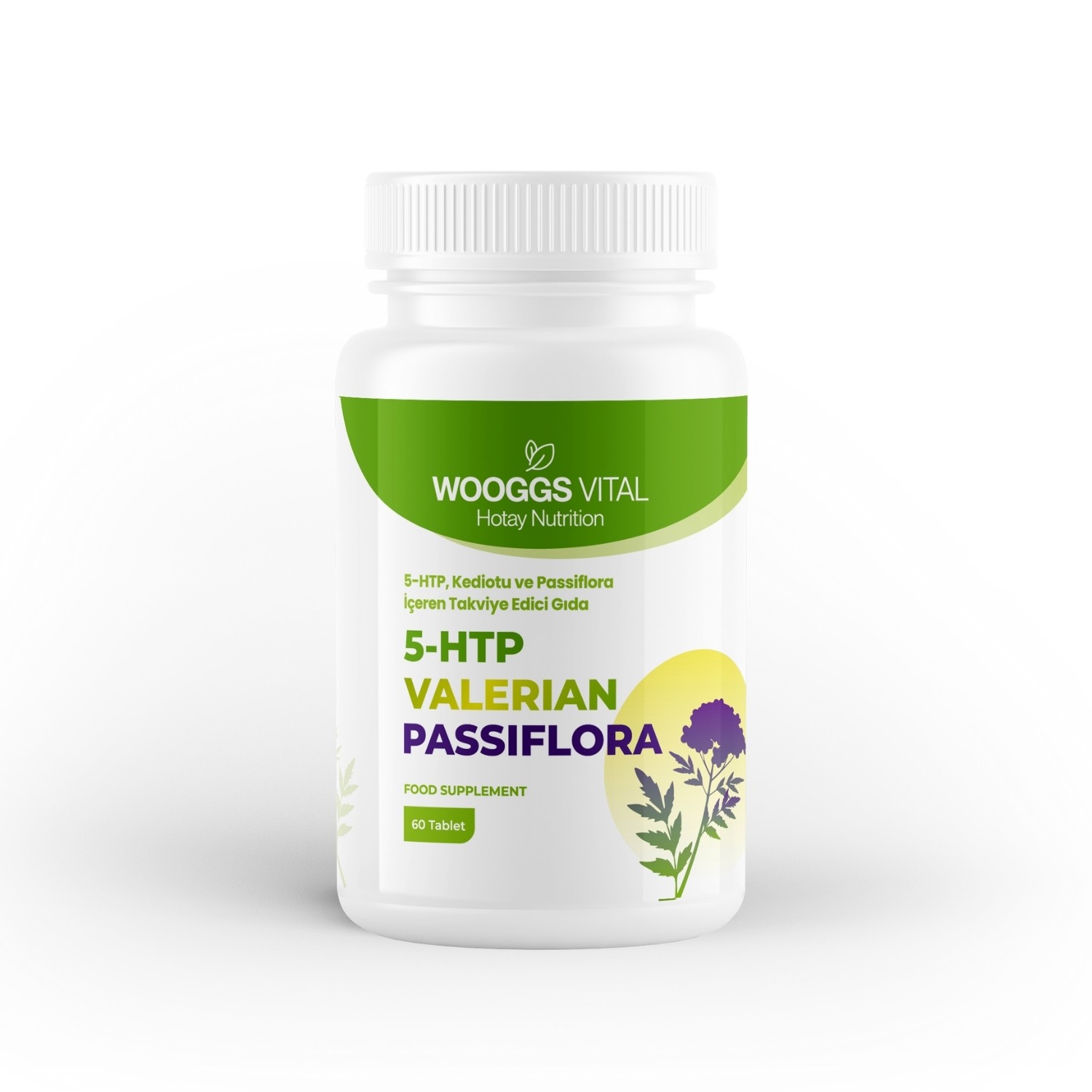 Wooggs Vital 5-HTP, Valerian ve Passiflora İçeren Takviye Edici 60 Tablet