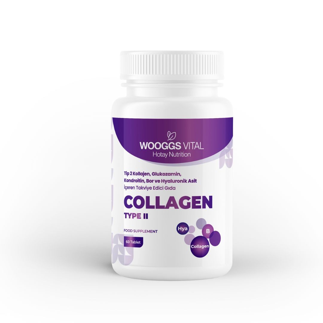 Wooggs Vital Type 2 Collagen, Glucosamine, Chondroitin, Boron and Hyaluronic Acid Supplementary Food 60 Tablets