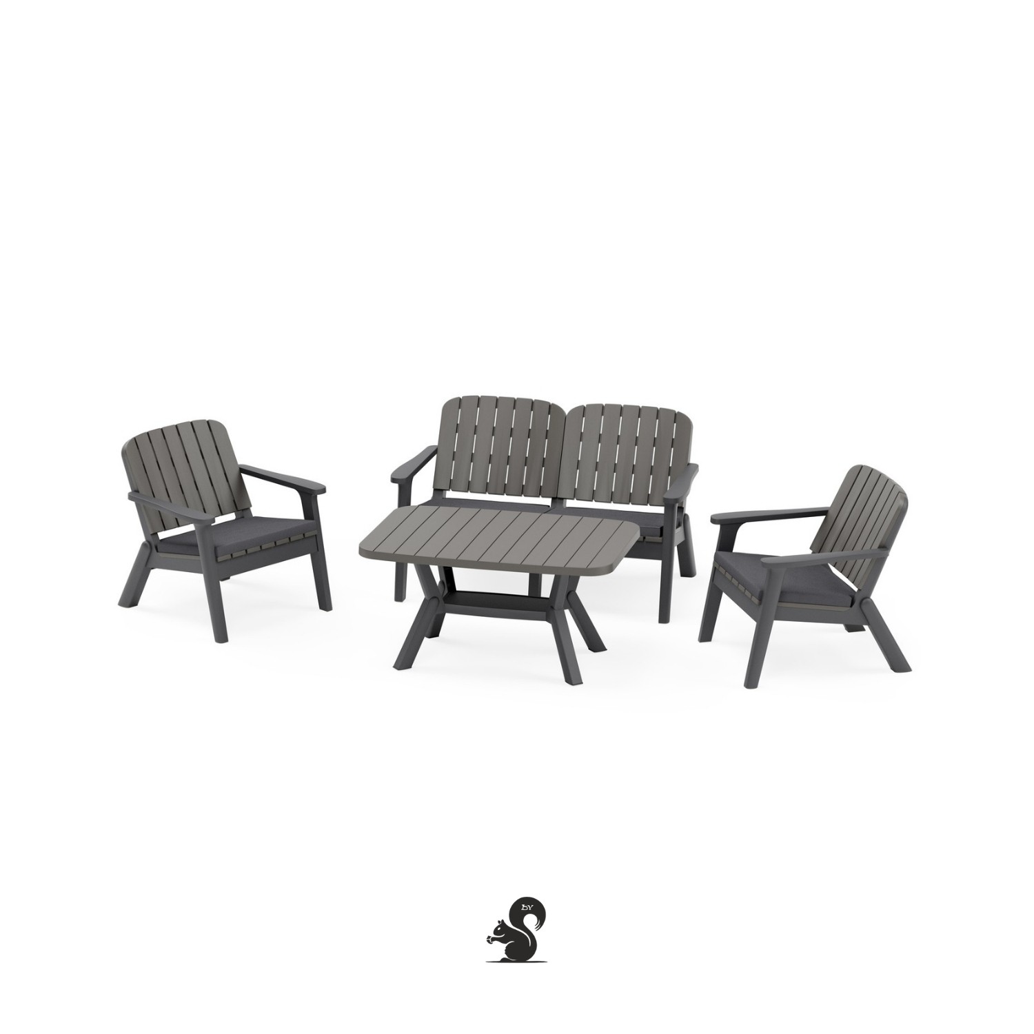 By Squirrel Silva Plastik Bahçe Balkon Mobilya Takımı