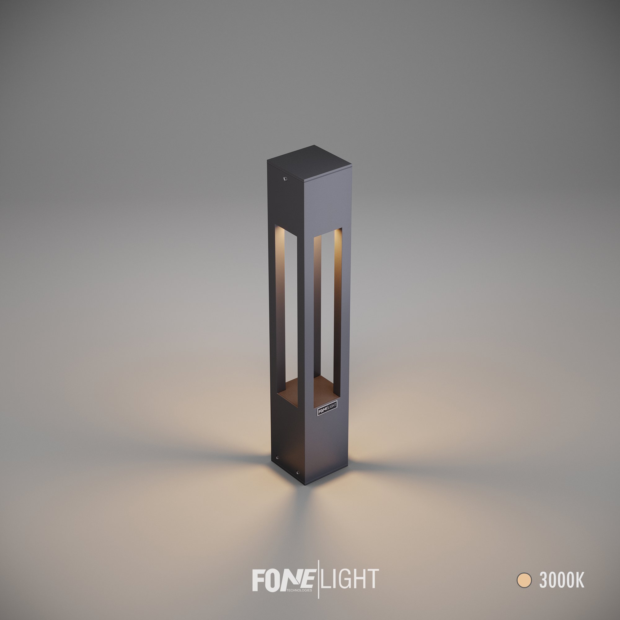 FoneLight Aka Alüminyum Bollard LED Bahçe Aydınlatması - 100x100x600 mm