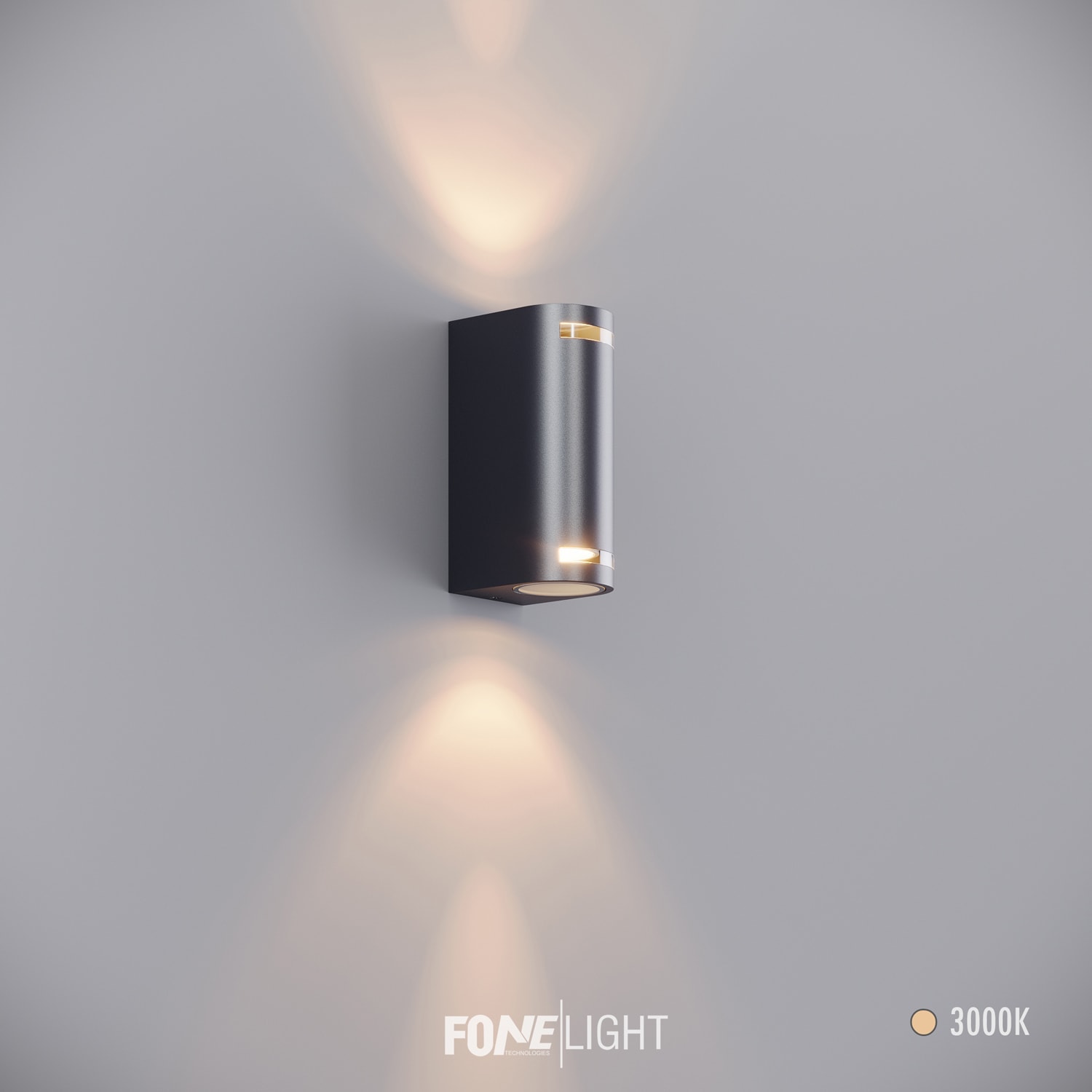 FoneLight Lunara Glass Alüminyum Modern LED İç Mekan / Dış Mekan Duvar Apliği