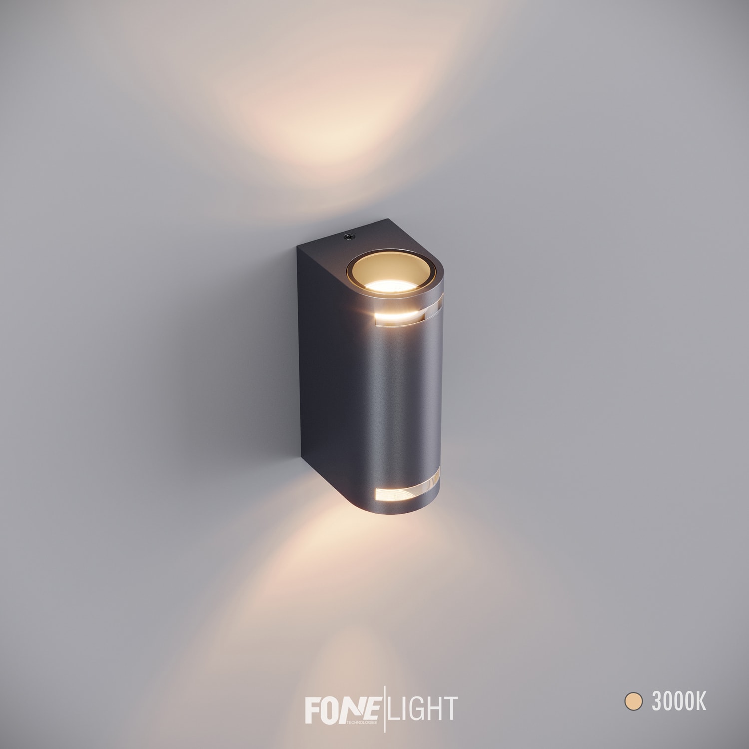 FoneLight Lunara Glass Alüminyum Modern LED İç Mekan / Dış Mekan Duvar Apliği
