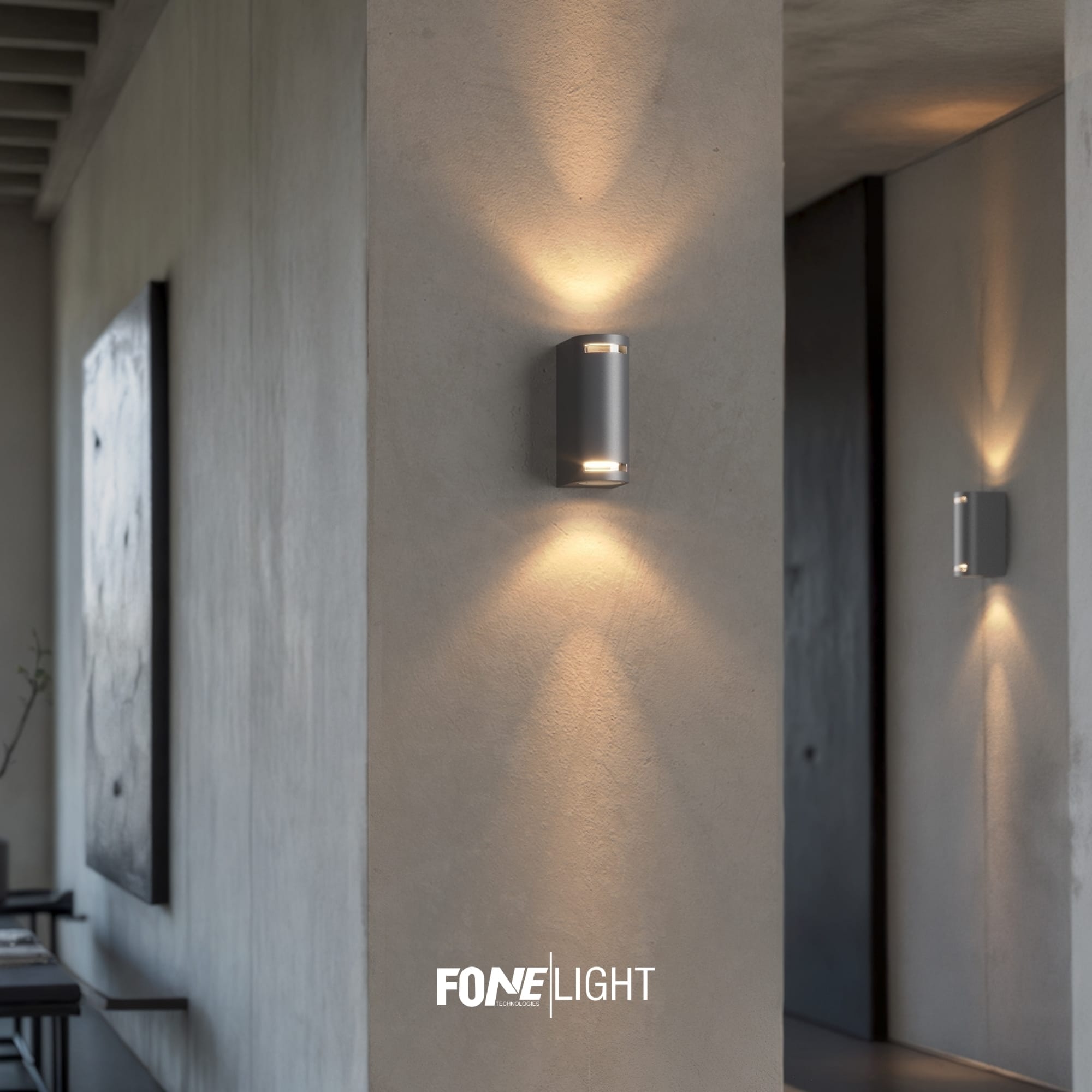 FoneLight Lunara Glass Alüminyum Modern LED İç Mekan / Dış Mekan Duvar Apliği