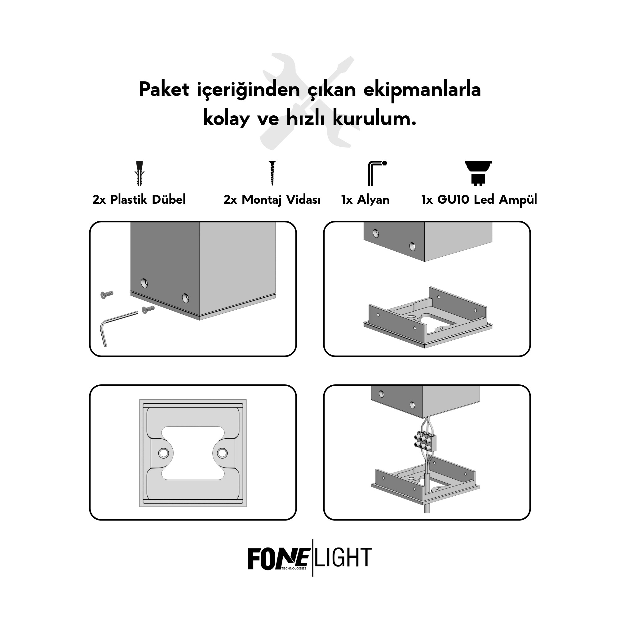 FoneLight Aka Alüminyum Bollard LED Bahçe Aydınlatması